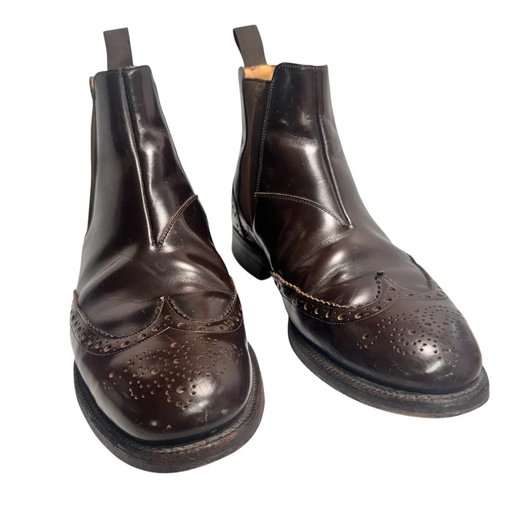 Church's Ketsby Leather Wingtip Broque Chelsea Boots Dark Brown 10